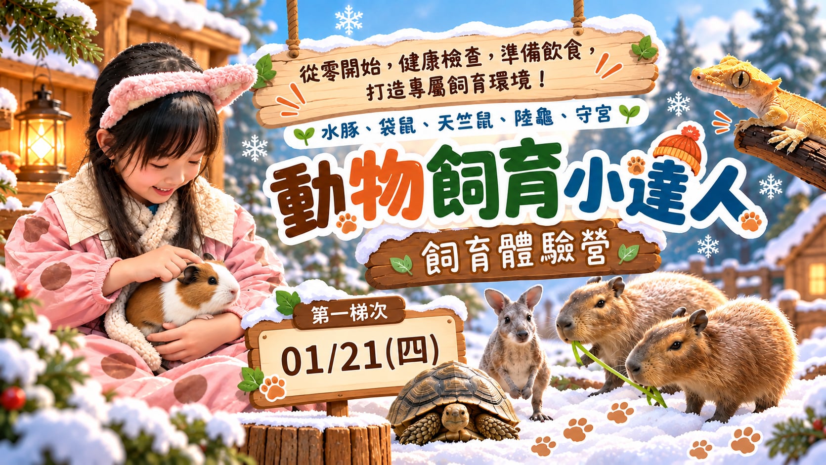 1/21(四)我是飼育小達人~動物飼育一日營 (原價2400元,11/30前報名現省200元!)