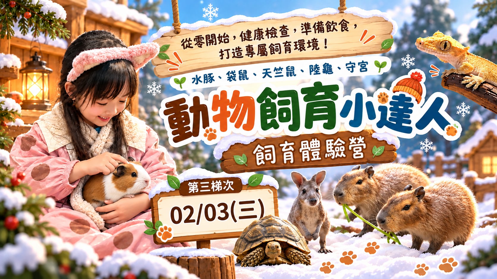 2/3(三)我是飼育小達人~動物飼育一日營 (原價2400元,11/30前報名現省200元!)
